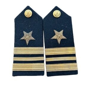 Vintage US Navy Captain Shoulder Boards Bullion Star GEMSCO Epaulettes